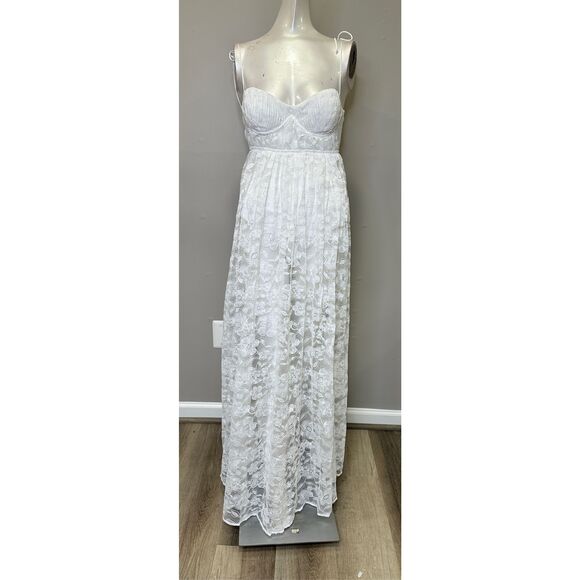 NWT For Love & Lemons Lace Bustier Maxi Dress White Size XS $266 - Picture 4 of 11